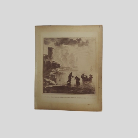 Fotografia Albumina Brogi S. Pietro che cammina sulle acque; Giovanni Lanfranco Museo Nazionale Napoli, n. 11164