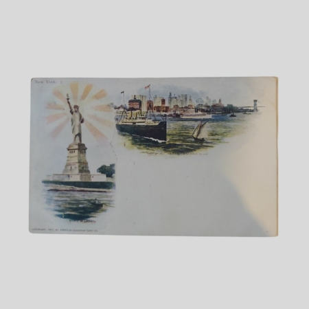 Cartolina. Gruss aus. United States. New York. I Colonnese libri. www.colonneselibri.it
