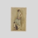 Cartolina Figura femminile con Cane Corbella