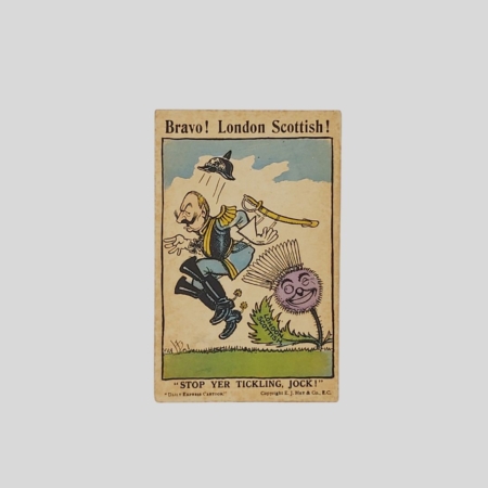 humor Bravo London Scottish cartolina d'epoca