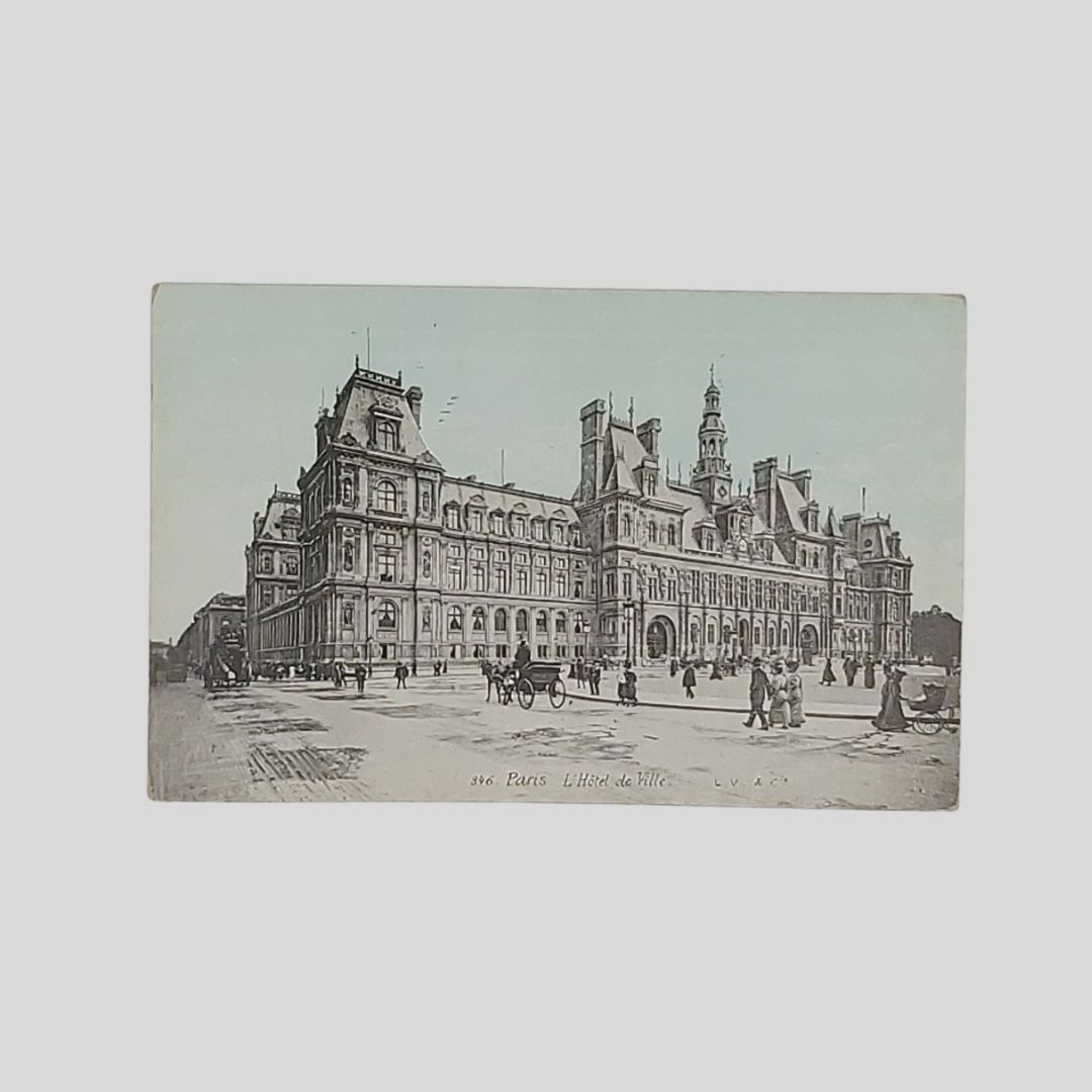 Hotel de Ville Paris Cartolina d'epoca 1900 NV