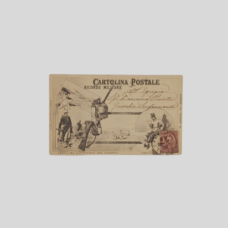 Ricordo Militare 1891 VG cartolina d'epoca