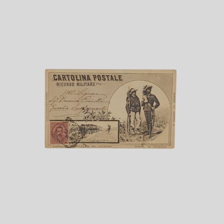 Ricordo Militare 1891 VG cartolina d'epoca