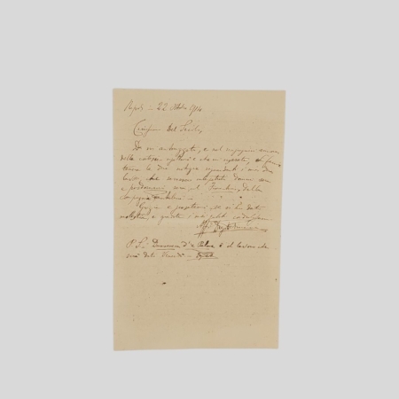 Diego Petriccione Lettera autografa firmata, con note drammaturgiche di due suoi lavori teatrali inviataa Floriano Del Secolo 1914 Teatro dei Fiorentini Napoli Gennaro Pantalena