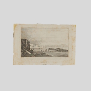 Napoli Bagni Posillipo Incisione 1839 ca. Omnibus Pittoresco Cataneo Ciuli
