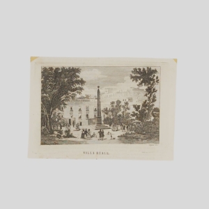 Segoni Napoli Villa Reale incisione 1839 ca. Omnibus Pittoresco