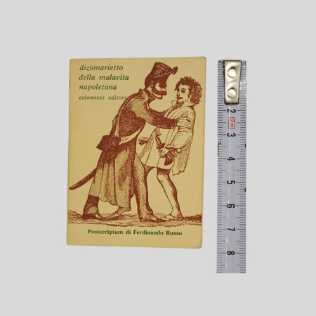 Dizionarietto della malavita napoletana, copertina paglierina con incisione, Colonnese 1972 cm 8x5,8