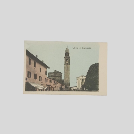 Rivignano Chiesa cartolina d'epoca viaggiata recto