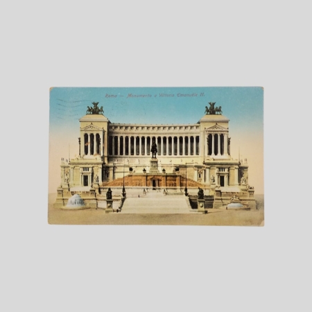 Roma Monumento a Vittorio Emanuele II cartolina fotografica d'epoca recto