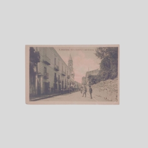 Sant'Anastasia Corso Umberto I lato Somma con veduta animata 1935 Cartolina d'epoca recto
