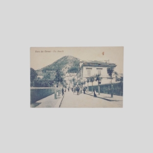 Cava de' Tirreni Via Alenolfi con villa e collina sullo sfondo Cartolina d'epoca 1926 recto